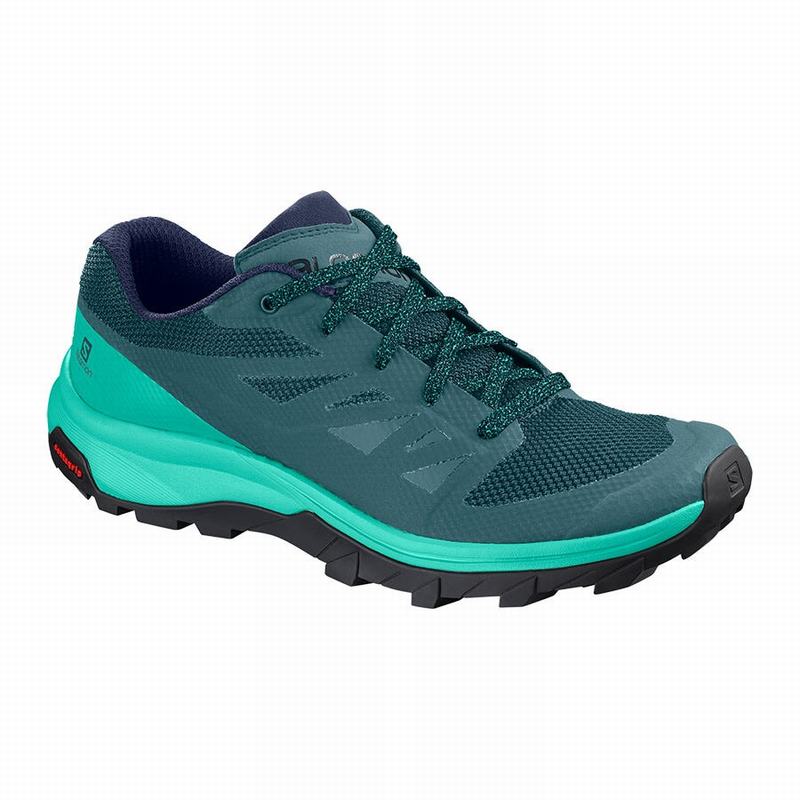 Salomon OUTLINE Zapatillas Trekking Mujer - Verde Oscuro / Turquesa - Colombia (41507-EBTX)